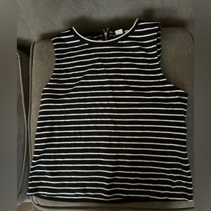 GAP, black/white striped sleeveless top, SIZE L